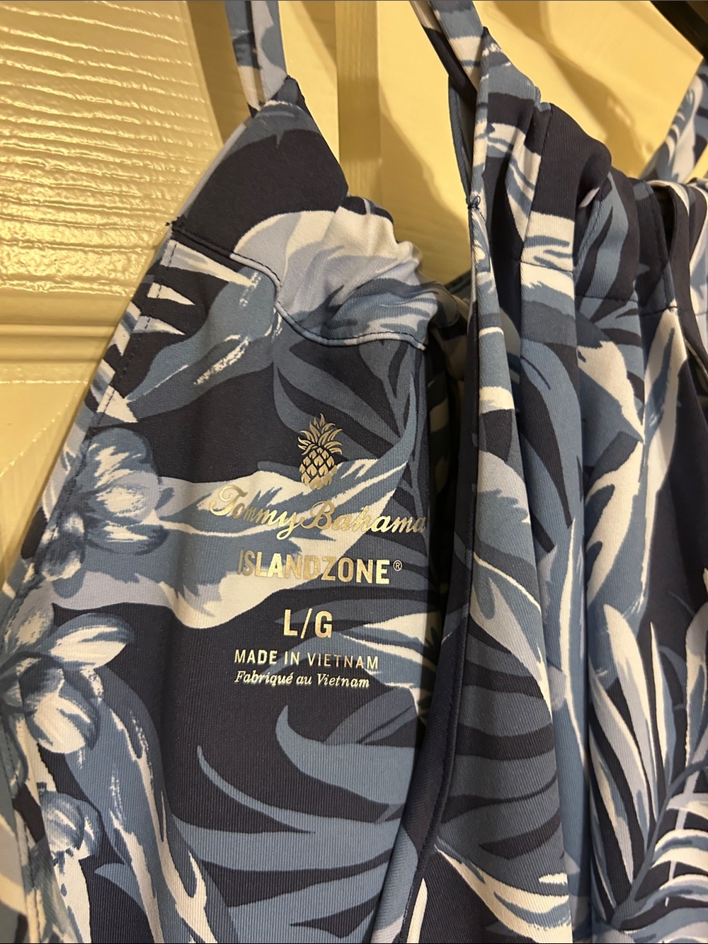 Tommy Bahama Blue and Light Blue Tropical Print Halter Dress - Picture 5 of 5